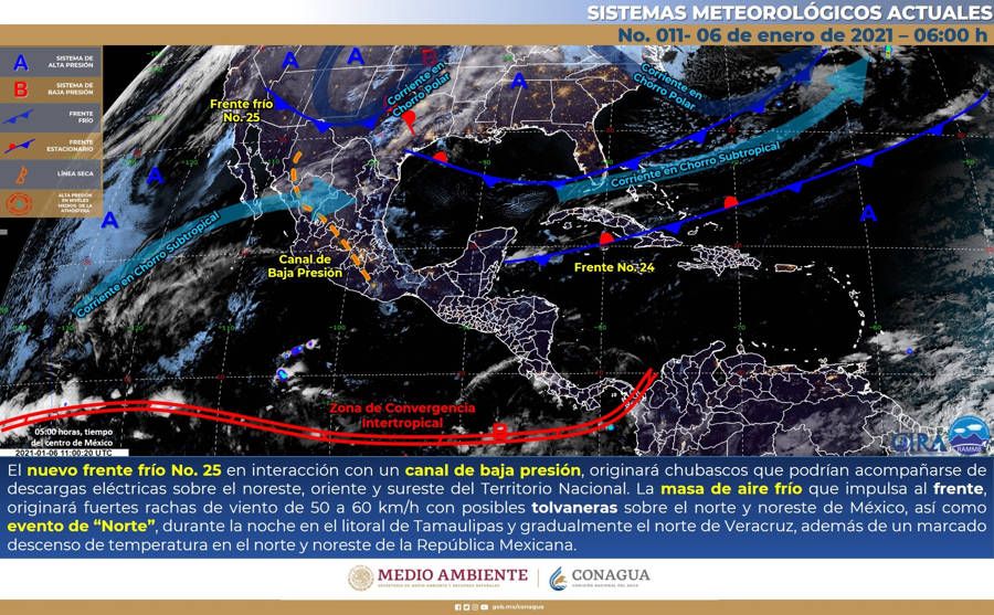 Habrá chubascos en el sureste del país