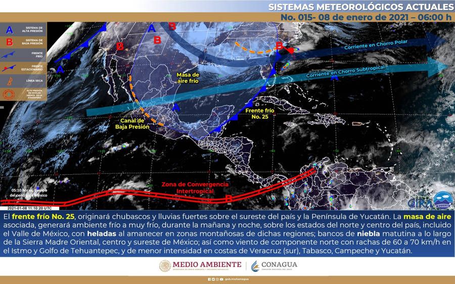 Chubascos y lluvias para el sureste del país