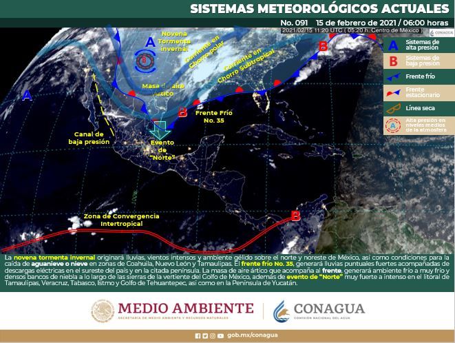 Habrá chubascos en la Península de Yucatán