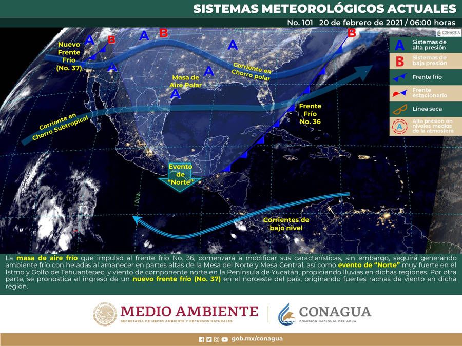 Se espera norte en el Golfo de México y la península de Yucatán