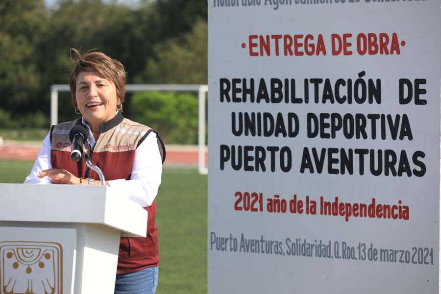 Se remodelaron pista de tartán y canchas en Puerto Aventuras