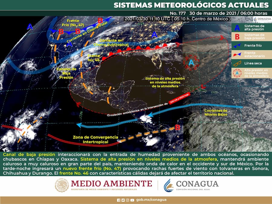 Cielo parcialmente nublado y lluvias en Quintana Roo