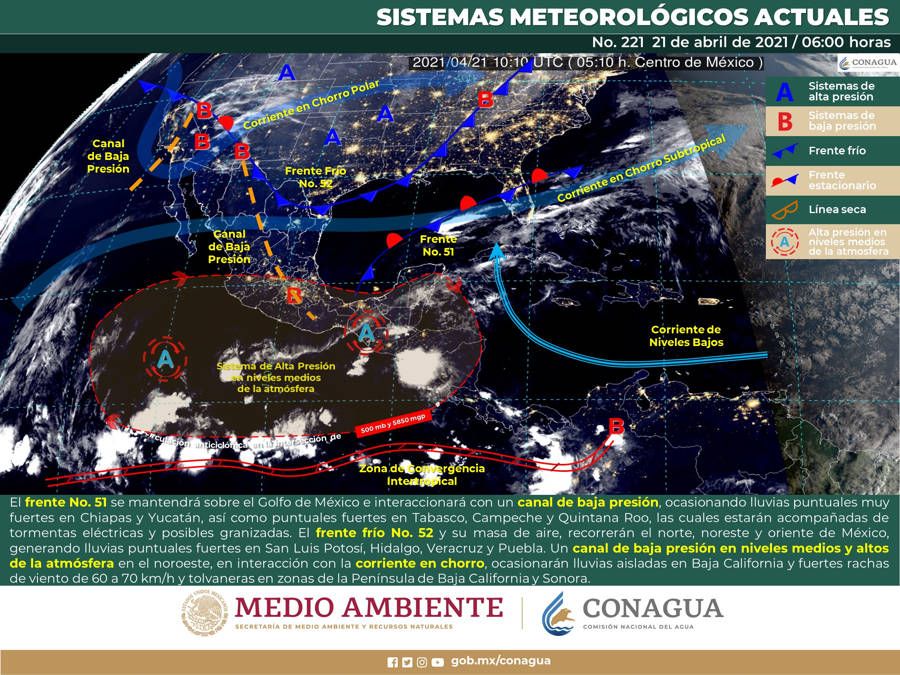 Lluvia puntuales en zonas de Quintana Roo