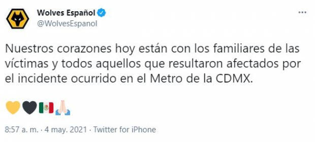 Se solidariza el mundo del futbol con las víctimas del accidente en el metro de la Cdmx