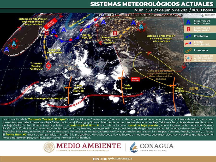 Onda tropical n°6 recorrerá el sur del país