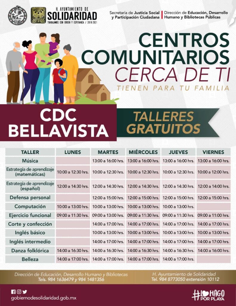 Impartirán talleres gratuitos en los Centros Comunitarios