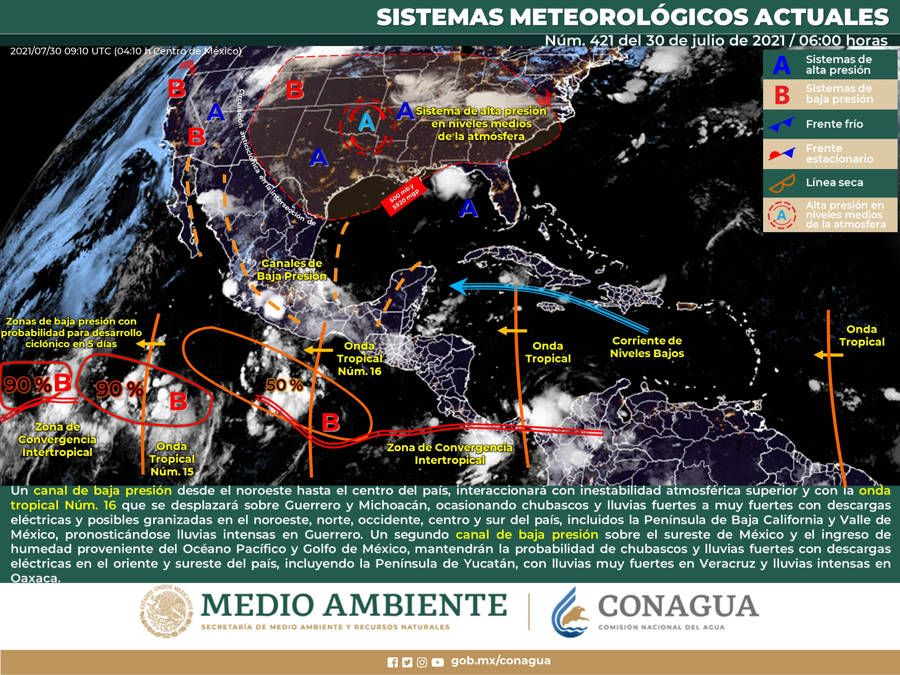 Habrá chubascos en Quintana Roo y Campeche