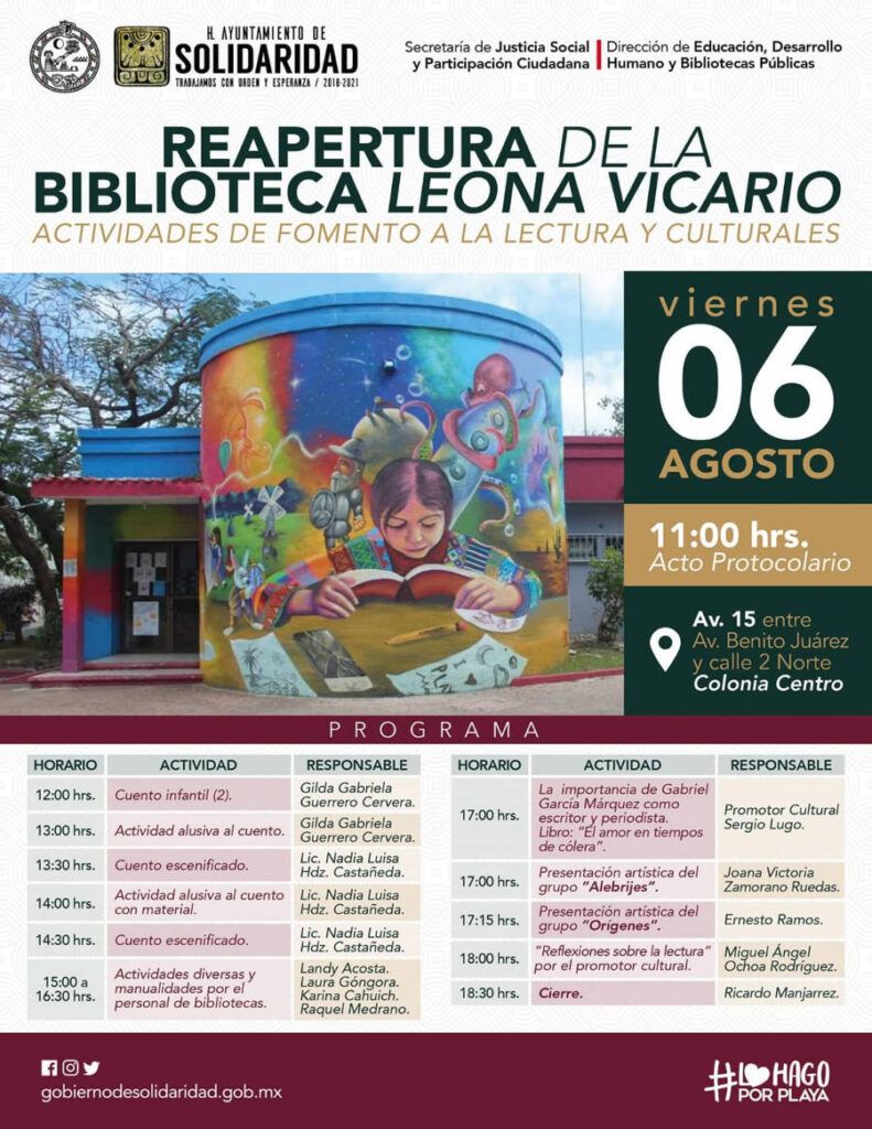 Invitan a la reapertura de la Biblioteca Leona Vicario