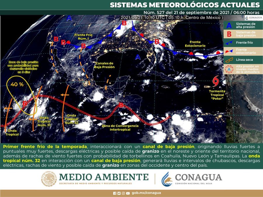 Ingresa al país primer frente frío de la temporada