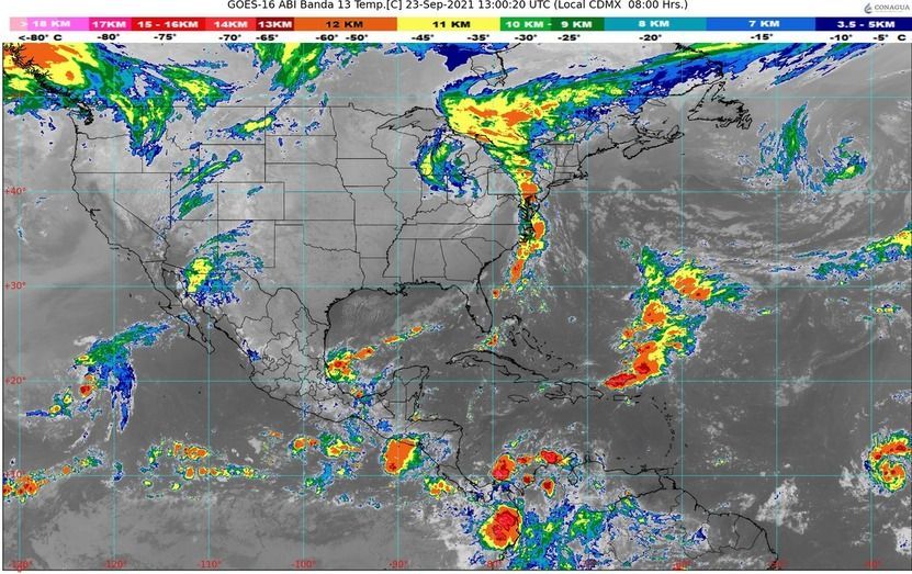 Lluvias fuertes en sur y sureste del país