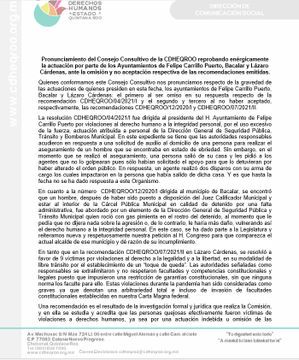 Grave la no aceptación de recomendaciones por parte de municipios: CDHEQROO