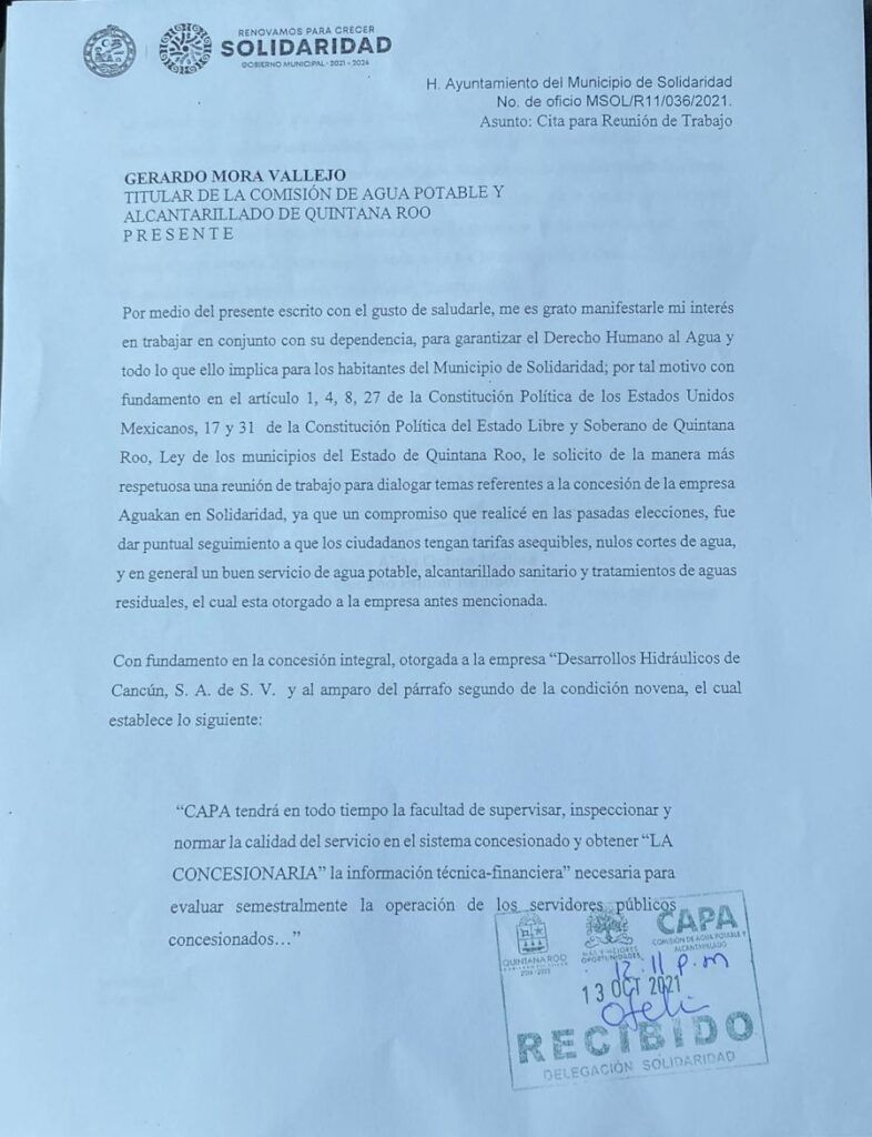 CAPA debe revisar concesión de Aguakán: regidor