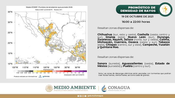 Frente frío 4 ocasionará lluvias en el sur del país