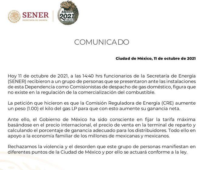 Recibe SENER a gaseros inconformes de la CDMX