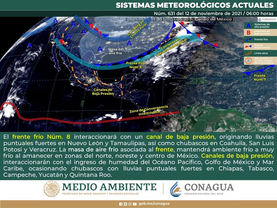 Pronostican fin de semana frío para gran parte del país