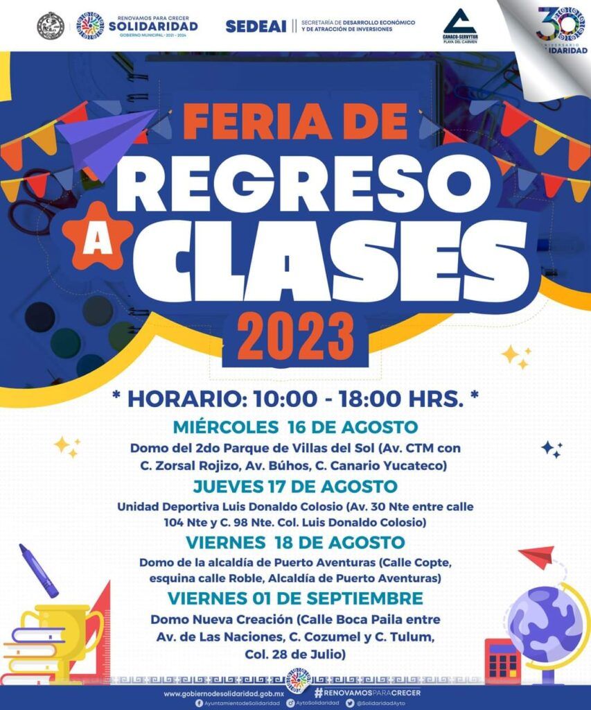 Gobierno de Solidaridad invita a feria del regreso a clases