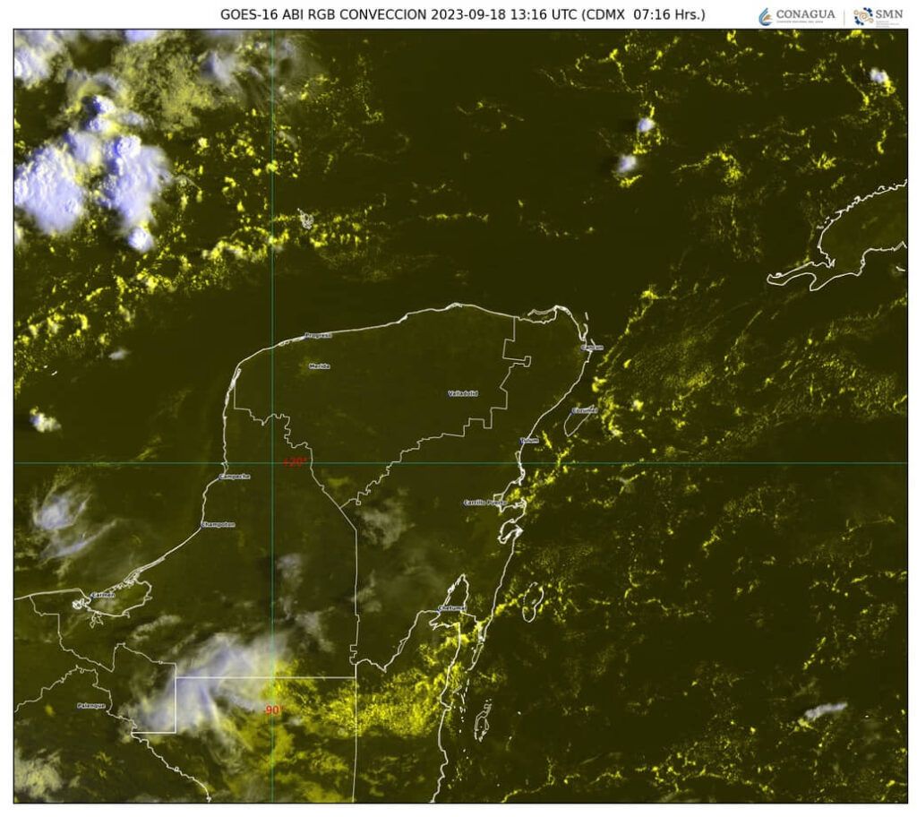 Lluvias puntuales fuertes para la Península de Yucatán