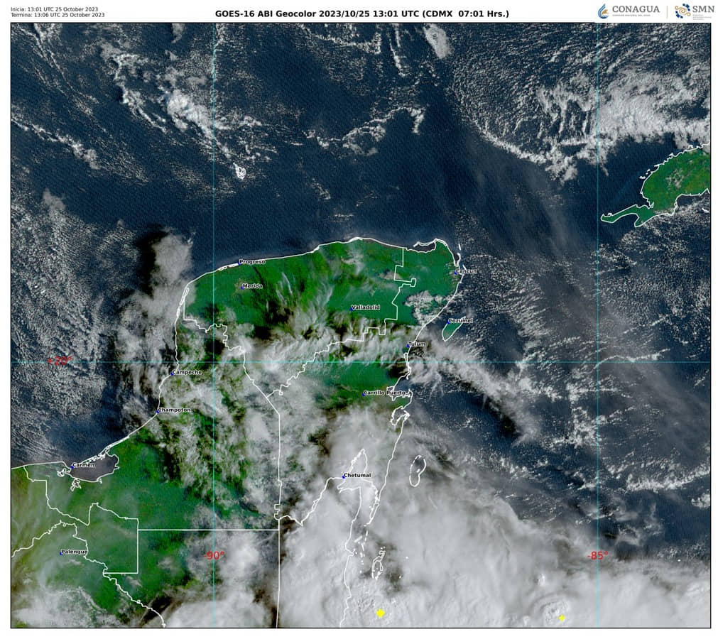 Otis ocasionará lluvias puntuales muy fuertes a intensas en el sur del país