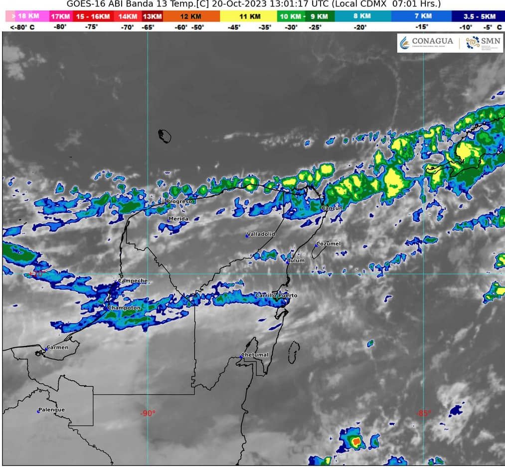 Sin lluvias para hoy en la Península de Yucatán