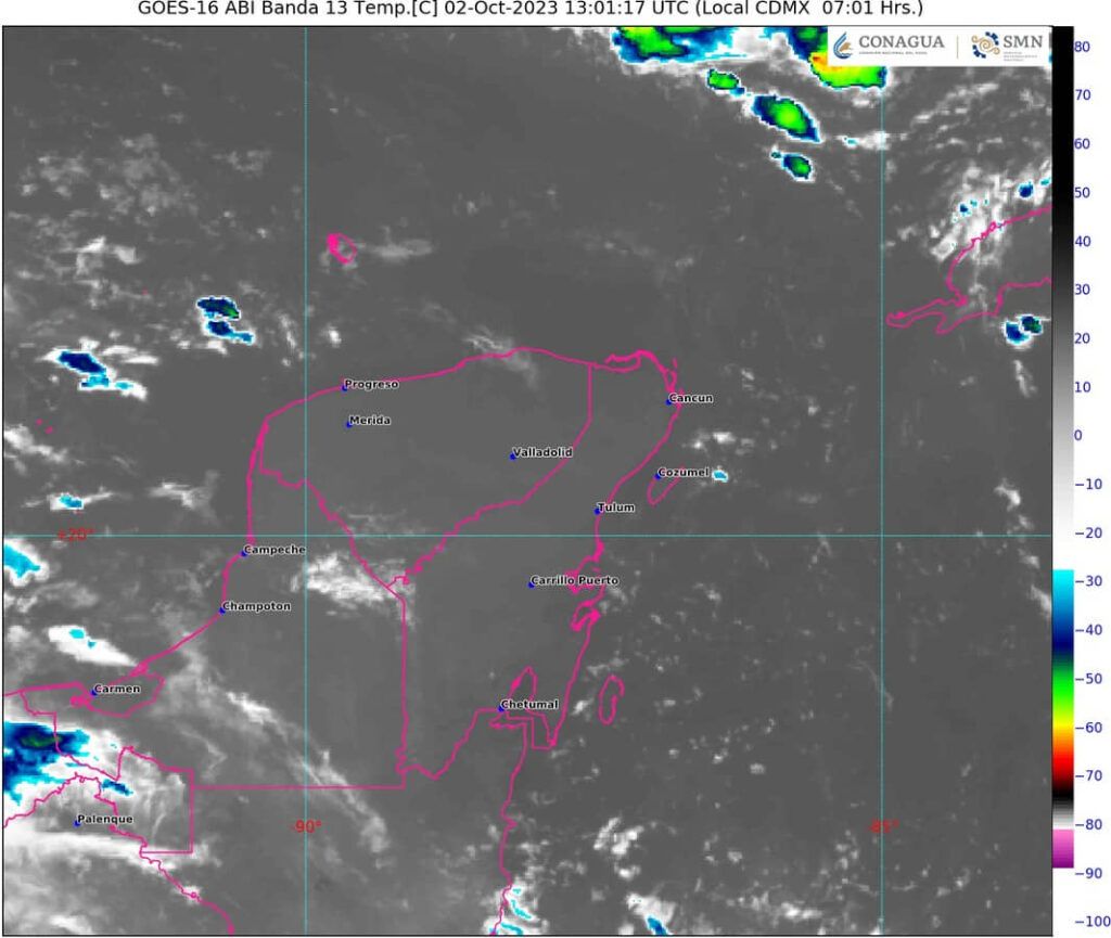 Chubascos y lluvias fuertes se espera para la Península de Yucatán