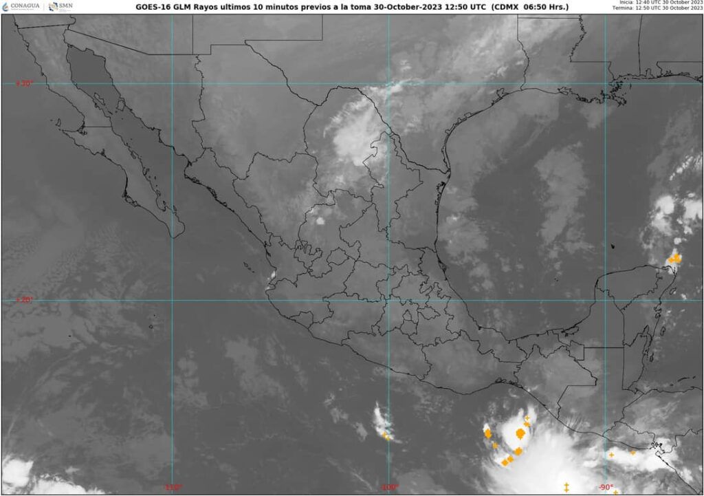 Lluvias puntuales en el sur de México