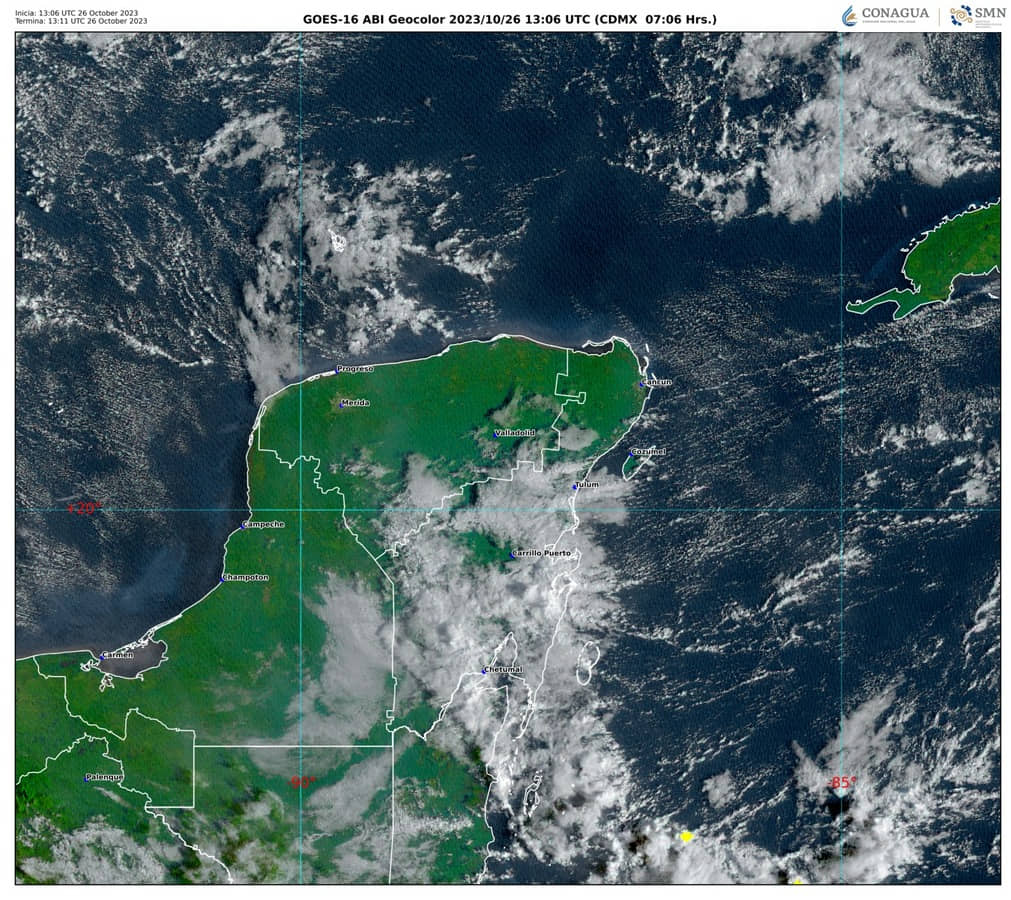 Habrá lluvias aisladas para la Península de Yucatán