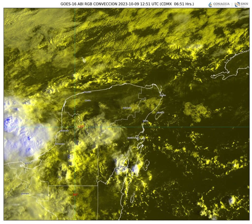 Habrá lluvias fuertes este lunes en la Península de Yucatán