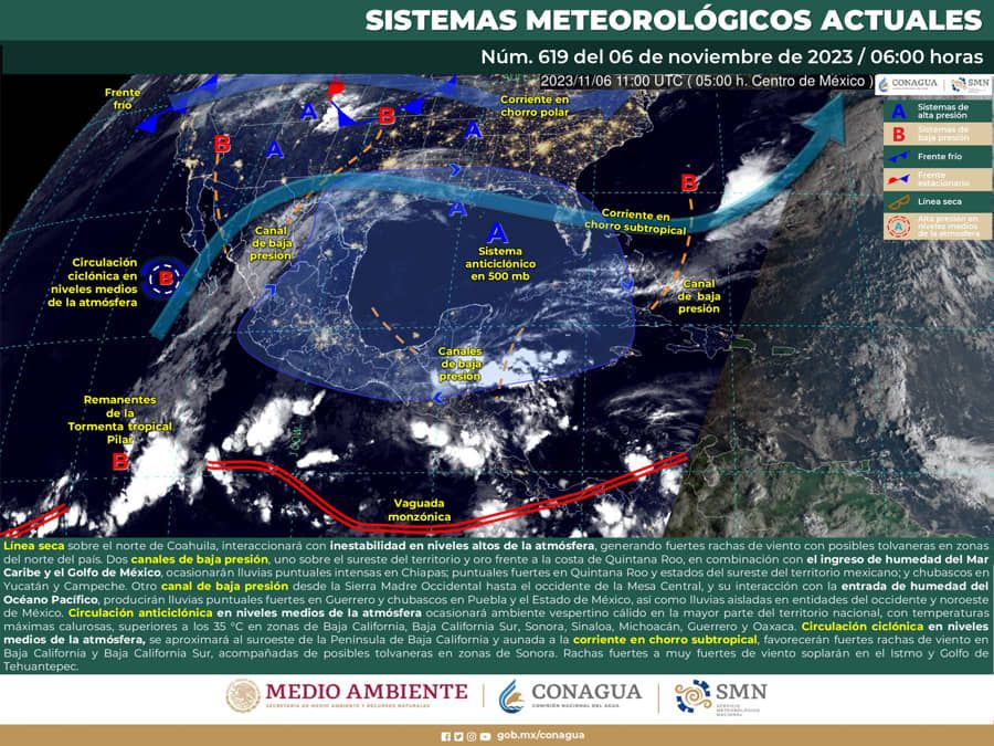 Se prevén lluvias puntuales intensas en Quintana Roo