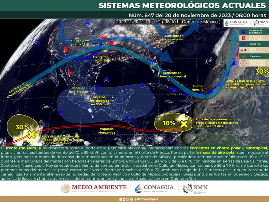 Cielo nublado y lluvias aisladas para Quintana Roo