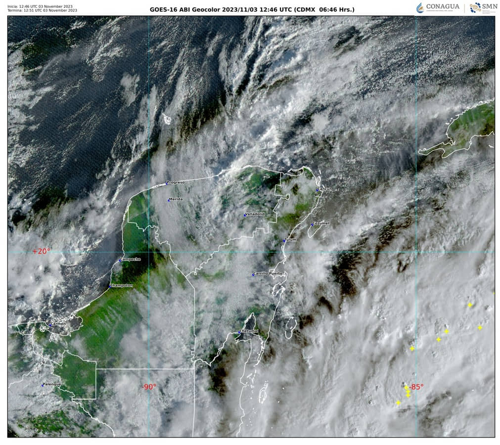 Habrá cielo nublado la mayor parte del día en Quintana Roo