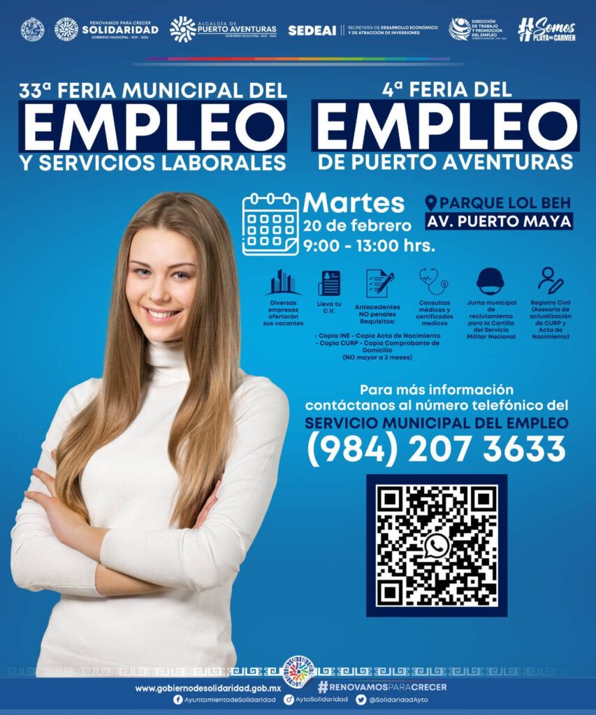 Feria del empleo será en Puerto Maya