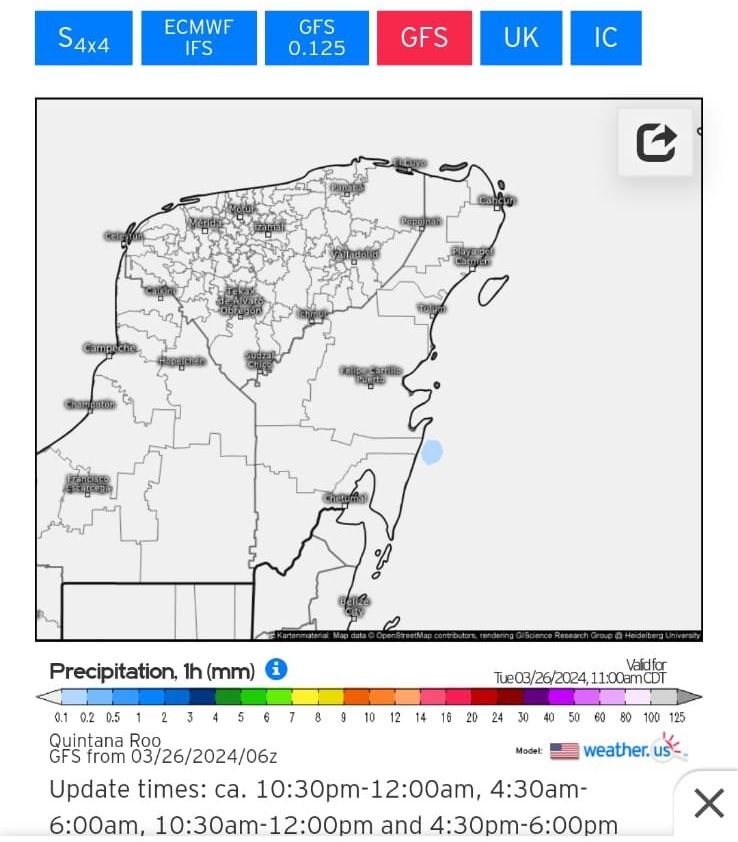 Habrá nublados durante el día en Quintana Roo