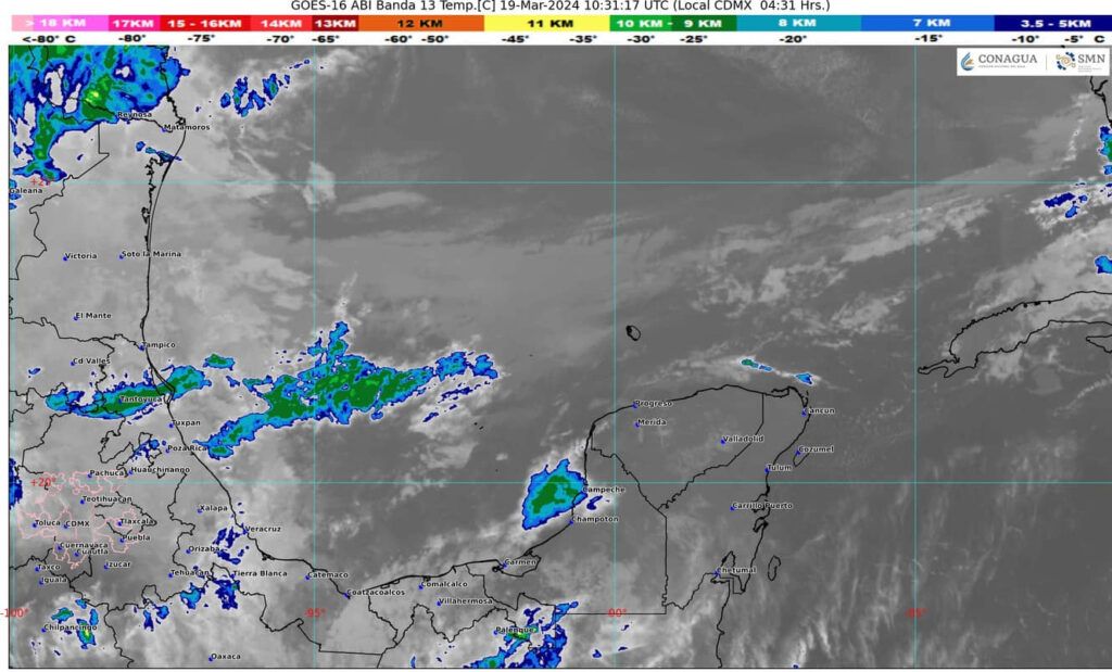 Frente Frío 40 se desplazará sobre la Península de Yucatán